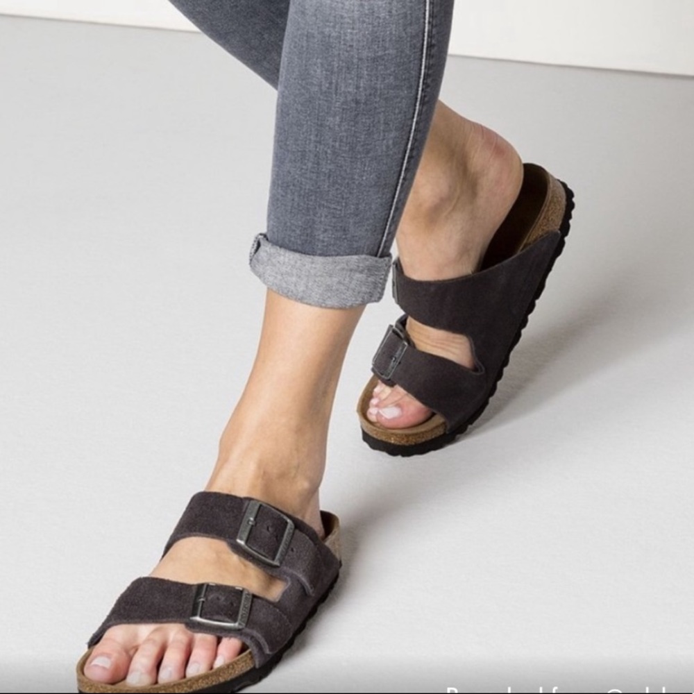 Birkenstock Arizona suede 37 Grey size 6 soft footbed